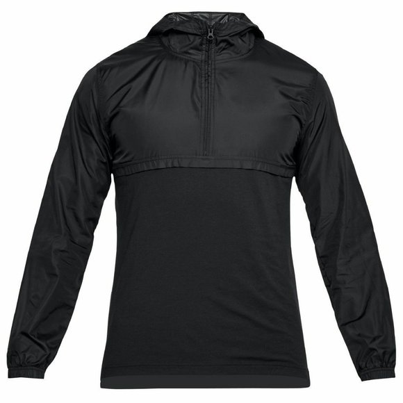 Under Armour Fitted Anorak Jacket 1/2 Zip Pullover Windbreaker Hooded Top - Picture 1 of 2
